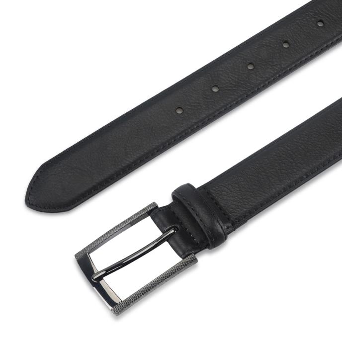 totes® Mens Belt With Textured Buckle Black Extra Image 2